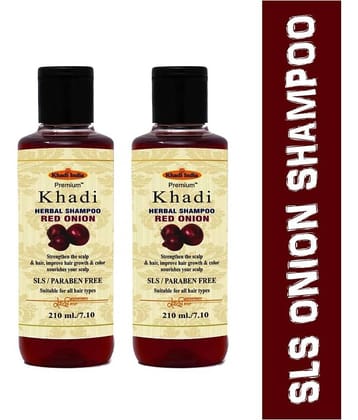 Khadi Herbal Onion Shampoo For Hair Growth With Argan Oil & Curry Leaf  SLS & Paraben Free Shampoo 420 mL