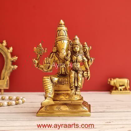 Brass Lakshmi Hayagriva Varaha Lakshmi Idol - 6.5 Inch Height