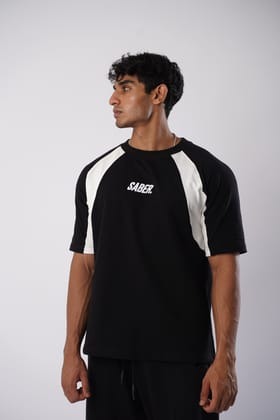 Raglan Colour Block Tee [BLACK/WHITE]-XS