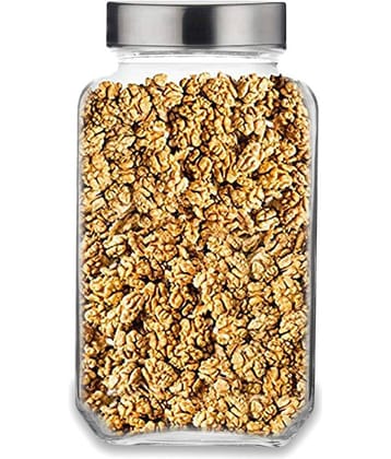 CROCO JAR Glass Silver Food Container ( Set of 1 )