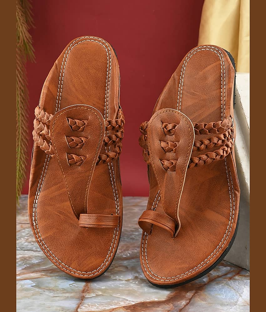 Anjaneya Creations Tan Men's Kolhapuris