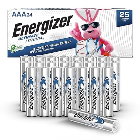 Energizer AAA Lithium Batteries, Ultimate Lithium Triple A Battery (24 Count), Longest-Lasting AAA Battery