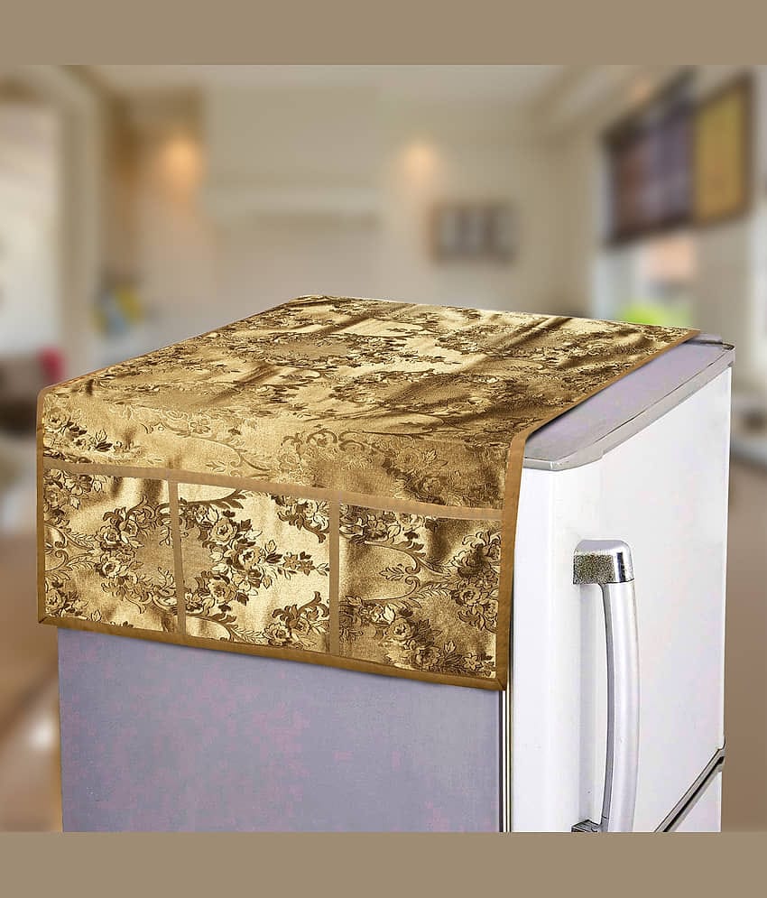 E-Retailer Single Polyester Gold Fridge Top Cover, Fridge Cover