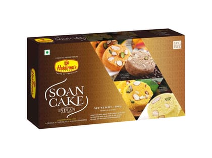 Haldiram's Soan Cake (Multi Flavour) Packed Sweets - 400 Gm - Pack of 2