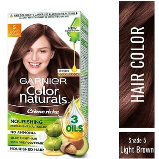 Garnier Color Naturals Cream Hair Color, Light Brown (5) 70 ml + 60 g Garnier Color Naturals Cream Hair Color, Light Brown (5) 70 ml + 60 g
