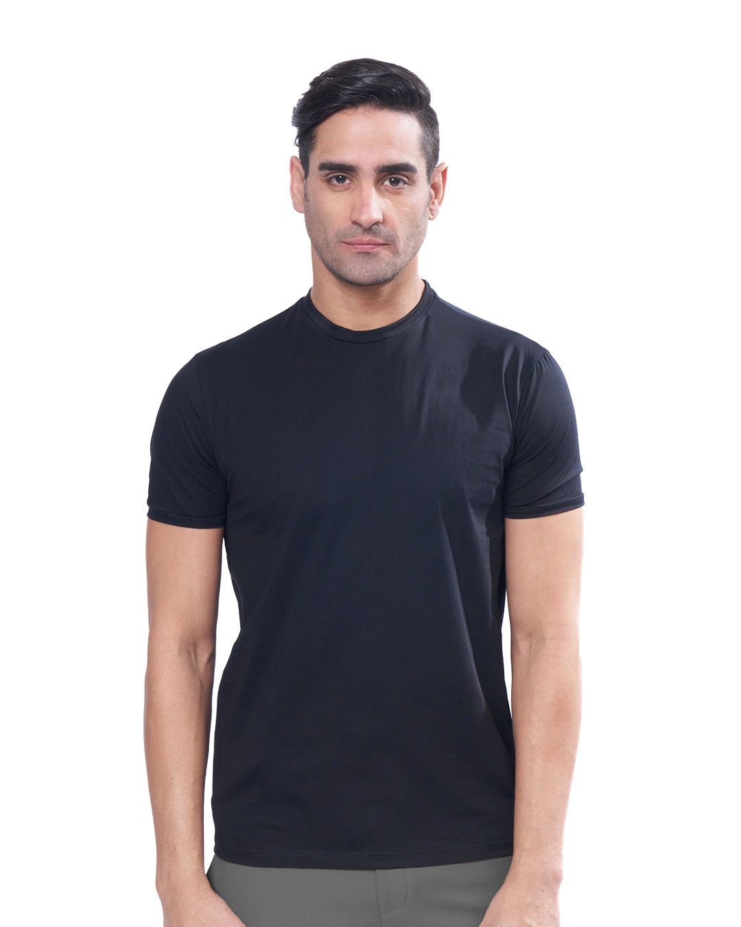 Modish crew neck - Cotton - Muslin Crews-Raven Black / XXL