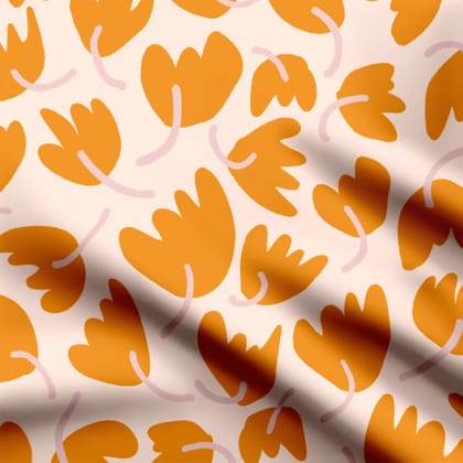 Retro Tulips mustard yellow-Cotton