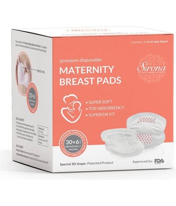 Sirona Disposable Maternity and Nursing Breast Pads - 36 Units (White)