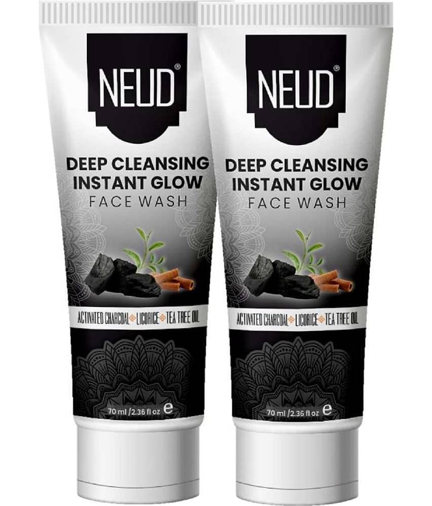 NEUD Deep Cleansing Instant Glow Face Wash for Men and Women, 70 ml Each (Pack of 2)
