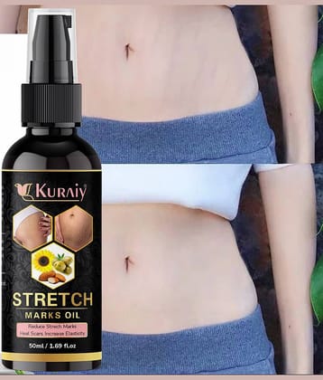 Kuraiy Natural Stretch Oil with Coconut, Olive & Jojoba Oils, For Scars & Stretchmark Oil
