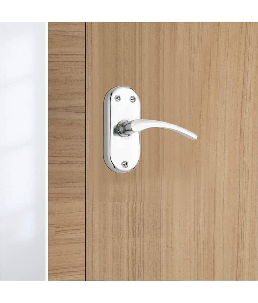 OJASS Steel High Quality Premium Range Bathroom Door Lock Mortise Door Handle with Baby Latch Lock Crome Plated Finish Keyless | Bathroom Lock Pack of 1 Set ( BL+S04BCPL )