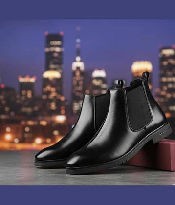 AIRBELL 05-CHELSIBOOT-BLACK Black Men's Chelsea Boots