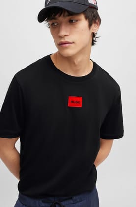 Original -Mens Half Sleeve H U G O  Printed T-shirt-L