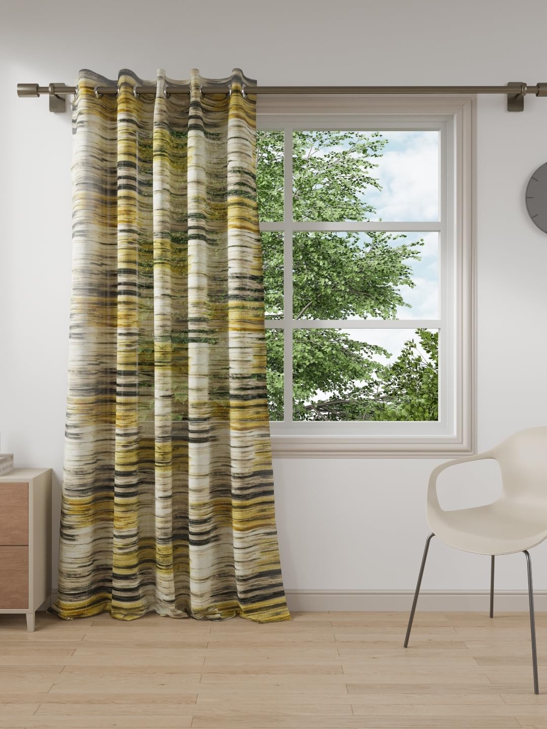 DDECOR - 100% Polyester Large Door 9 Ft|135 CM X 270 CM| - Yellow