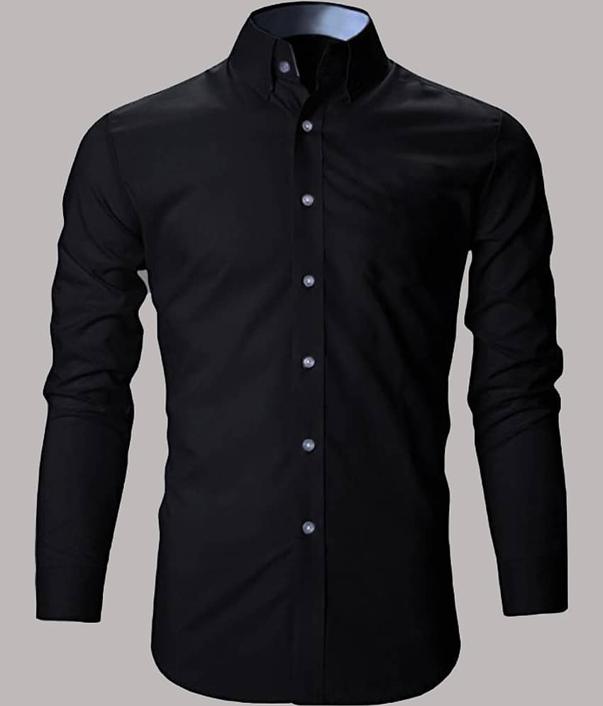 Bluedove Cotton Blend Regular Fit Solids Full Sleeves Men's Casual Shirt - Grey ( Pack of 1 )