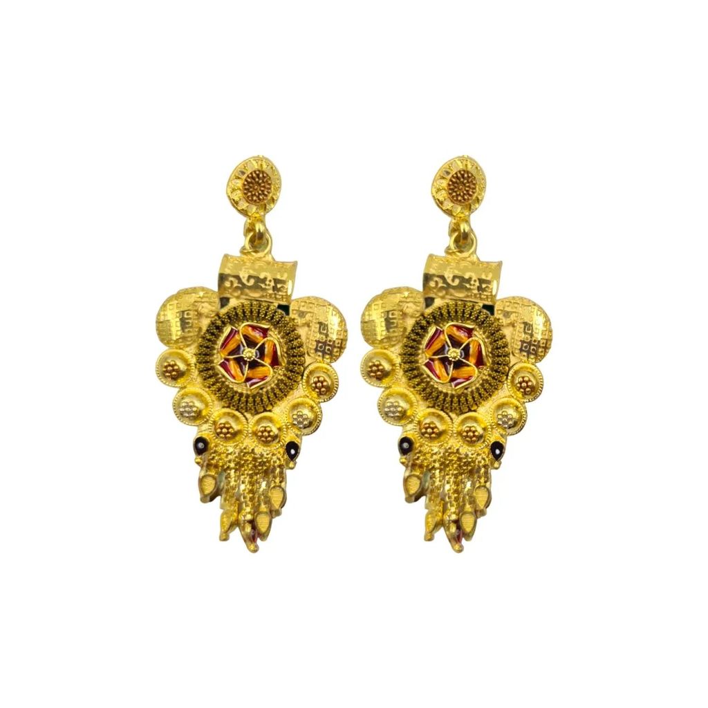 Royal Heritage Gold-Plated Earrings by Attractive Sister – Traditional Ethnic Jewelry