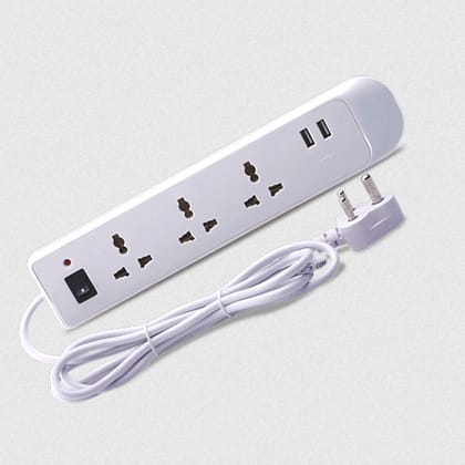 Bajaj 6A 3 Sockets Spike & Surge Guard 2 USB