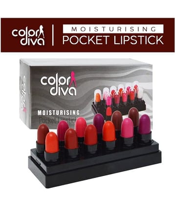 Color Diva Multi Matte Lipstick 12pc Moisturising Bullet Lipstick