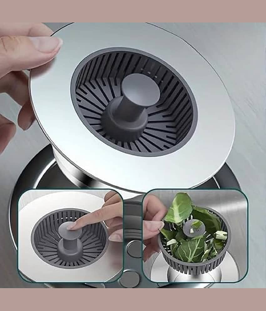 3 in 1 Kitchen Sink Drain Strainer - Stopper Set, Stainless Steel Kitchen Sink Stopper, Pop Up Anti-Clogging Sink Strainer Basket Filter