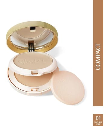 Glam21 Match Perfection Multi-Mineral 2-in-1 Compact Powder Oil Free Texture 20gm Natural Fair-01