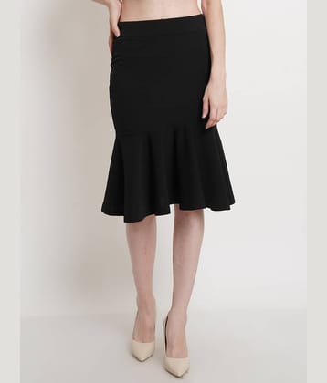 POPWINGS Black Polyester Women's Flared Skirt ( Pack of 1 )