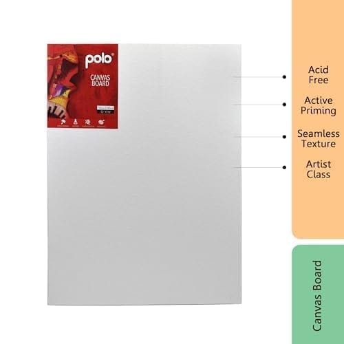 polo Canvas Board 25 x 30 cm Pack of 2 | Artist-Grade Panel for