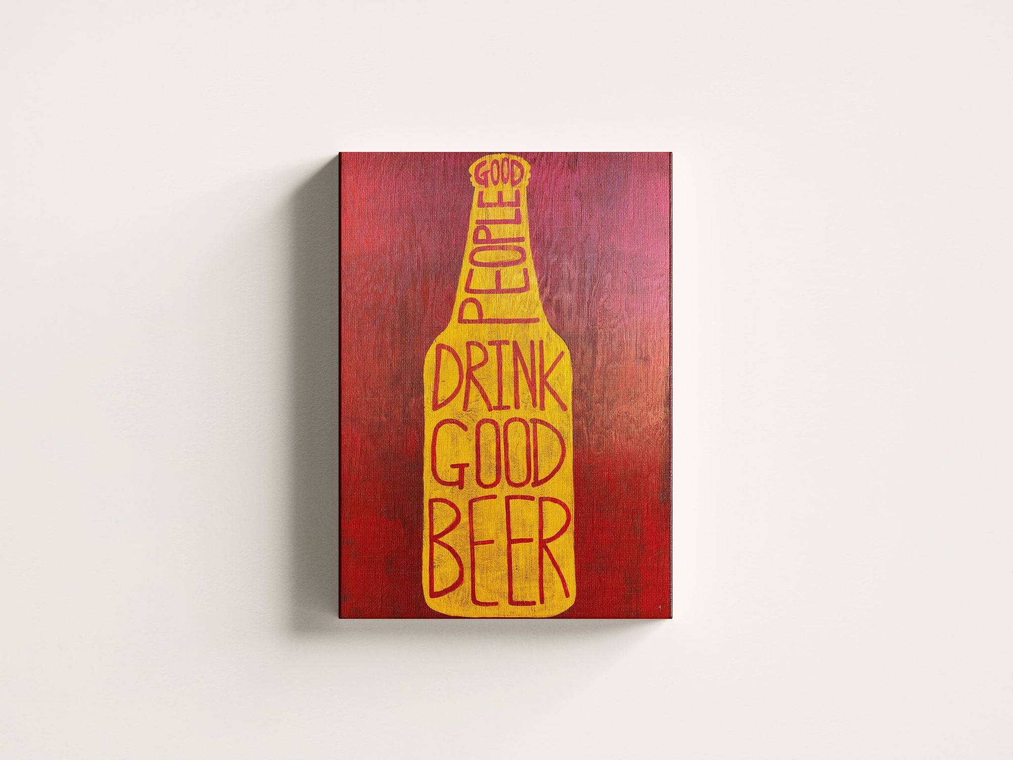 FURNISHUB Good People Drink Good Beer - Bitter Beer Painting | Wall Art for Beer Enthusiasts | Unique Home Decor and Gift