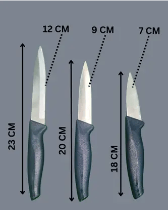 WEKTU 3 Pc Stainless Steel Knife Cooking Essentials – 3 Piece Knife Set