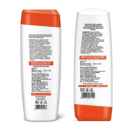 Nisha Shampoo and Conditioner Combo Pack 180ml, Almond & Olive Actives Shampoo Conditioner for Smooth Soft & Silky Hair