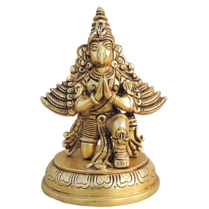 Brass Garuda Dev Idol Statue, Height : 5.5 Inch (BSMAS1627 A)