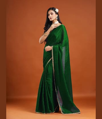 Indy Bliss Tissue Embellished Saree With Unstitched Blouse Piece ( Mint Green )