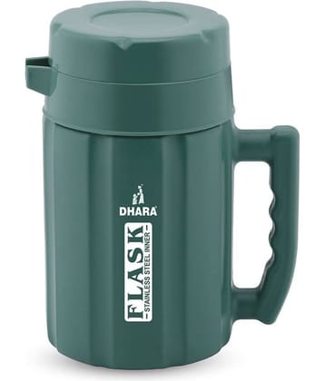 Dhara Stainless Steel Flask 800 Green Steel Carafe 700 ml