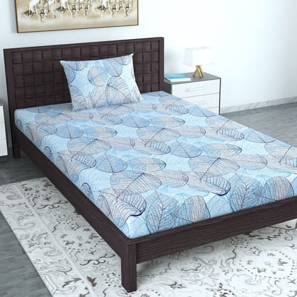 Blue Dry Leaves Texture Single Bedsheet-Single / Angel Falls / SN1305