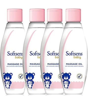Softsens Baby Calming Massage Oil with Vitamin E, Coconut, Almond & Olive, 200ml, Pack of 4