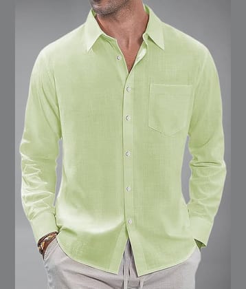 Yugnik Cotton Blend Slim Fit Full Sleeves Men's Formal Shirt - Turquoise ( Pack of 1 )