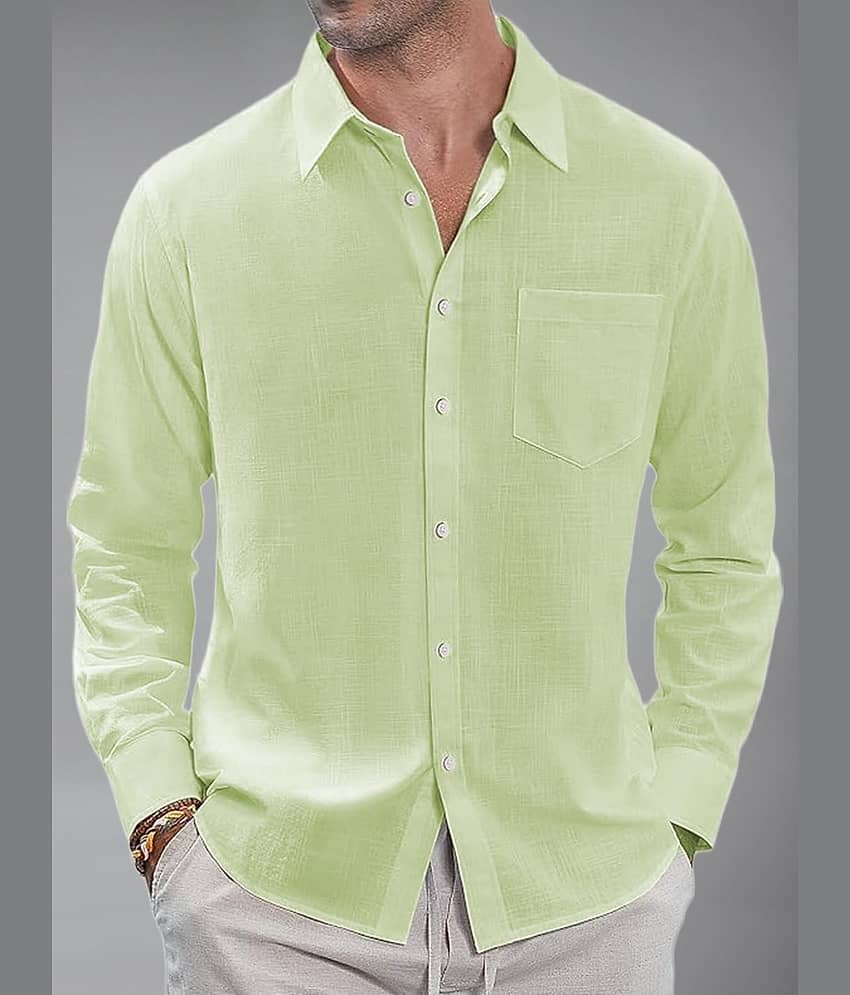 Yugnik Cotton Blend Slim Fit Full Sleeves Men's Formal Shirt - Turquoise ( Pack of 1 )