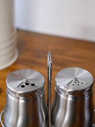 VON CASA Salt & Pepper 150ml - Silver Stainless Steel Glossy Finish