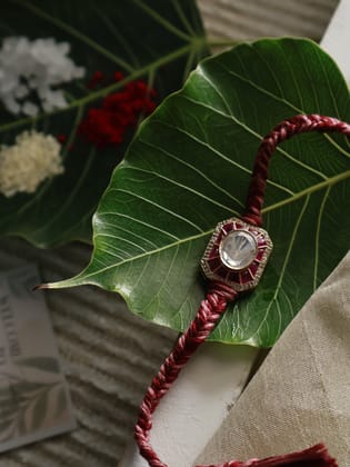 Reyansh Maroon Pink Rakhi-Pink