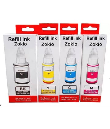 zokio 790 INK For G2012 Multicolor Pack of 4 Cartridge for Inkjet Printers G1000,G1010,G1100,G2000,G2002,G2010,G2012,G2100,G3000,G3010,G3012,G3100,G4000