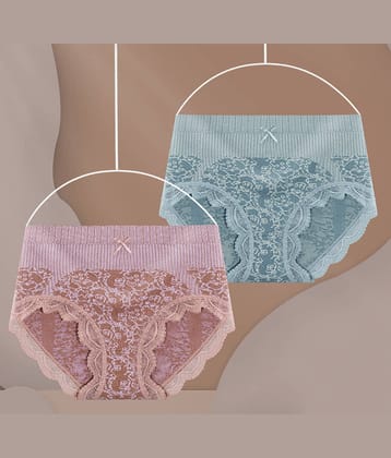 3Mads Pack of 2 Nylon Hipster For Women ( Multicolor4 )