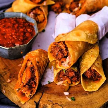 Veg Manchurian Roll.