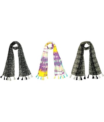 stolevilla Multi Poly Cotton Yarn Stoles ( Pack of 3 )