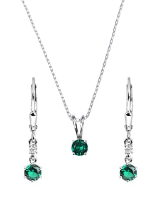 Emerald Nekclace Earring Set For Women