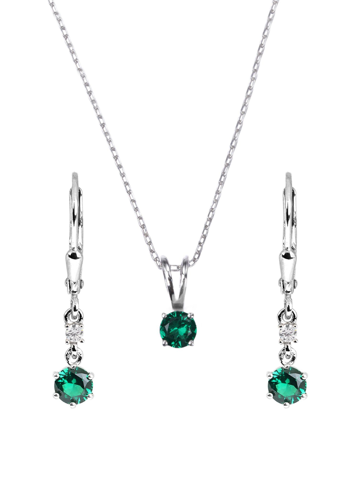 Emerald Nekclace Earring Set For Women