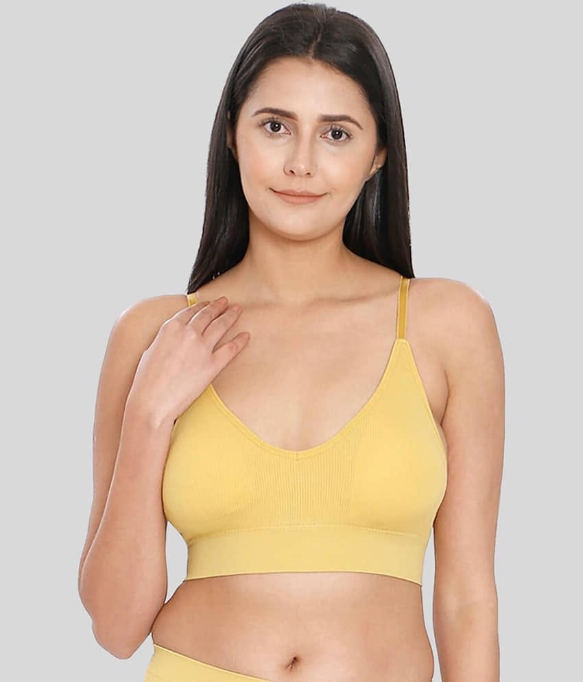 ILRASO Satin Removable Padding Women's Plunge Bra ( Rust )