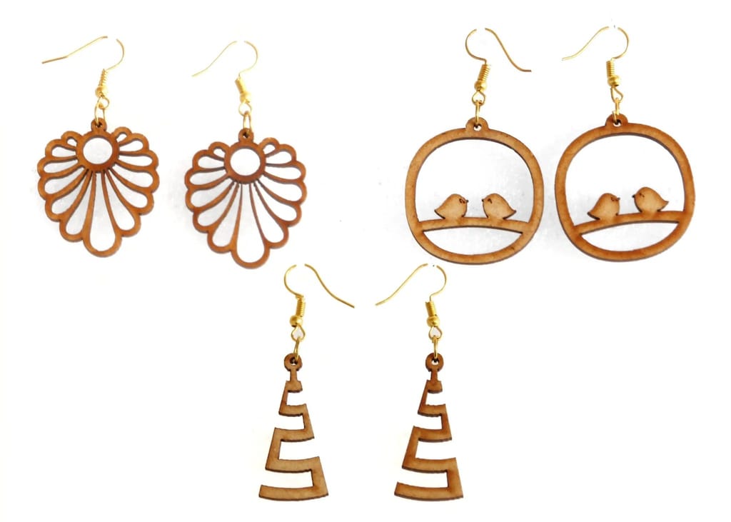 Handmade Wooden Earrings - Nature-Inspired and Unique Designs