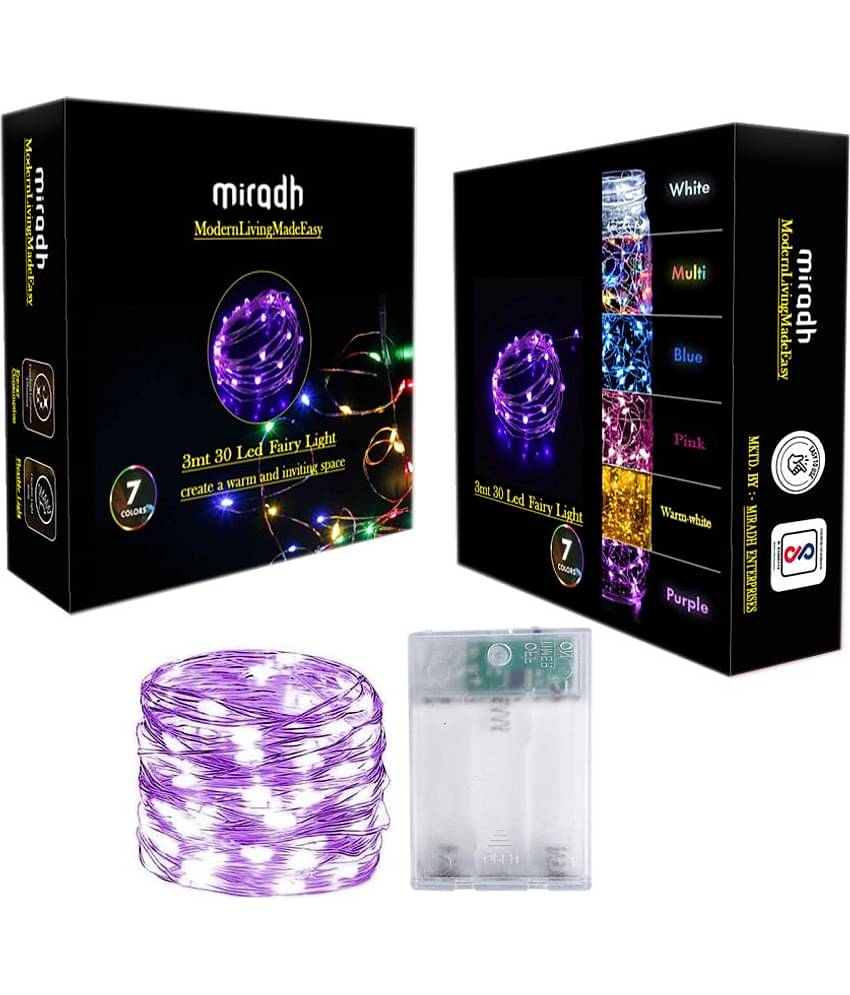 MIRADH - Purple 3Mtr String Light ( Pack of 2 )