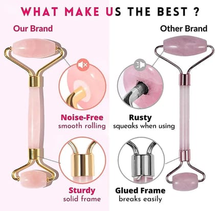 Glow & Refresh Rose Quartz Roller Set Gua Sha Handmade Box Gift Glow & Refresh Rose Quartz Roller Set Gua Sha Handmade Box Gift