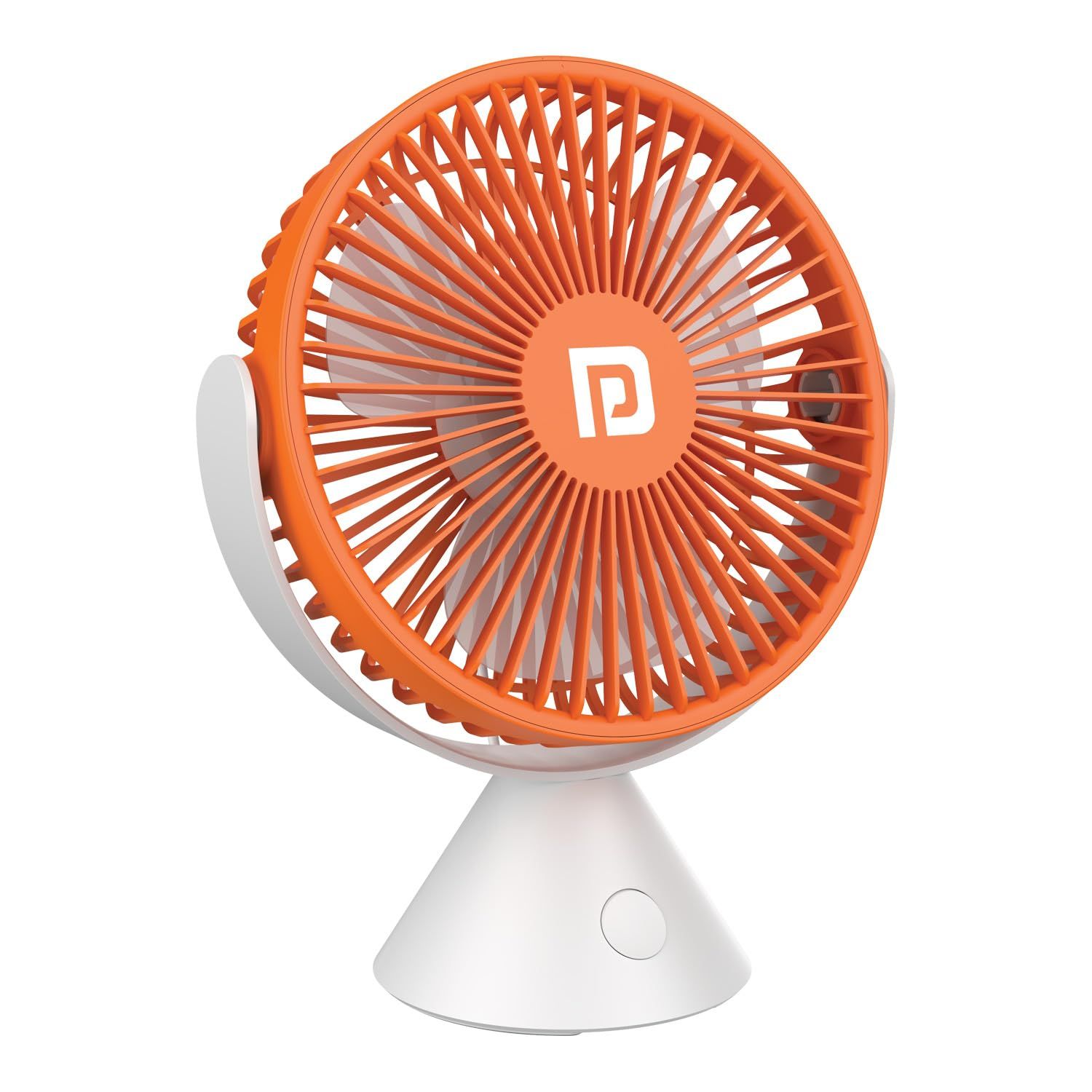 Portronics Aero Breeze Portable table Fan 178mm, USB Rechargeable Fan- Orange