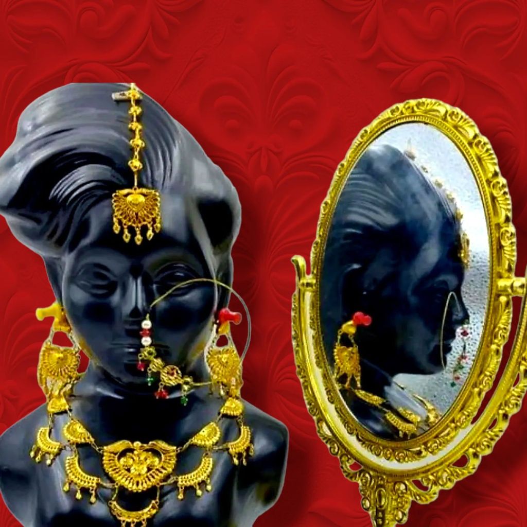 Handmade Tribal Gold-Plated Necklace and Earring Set